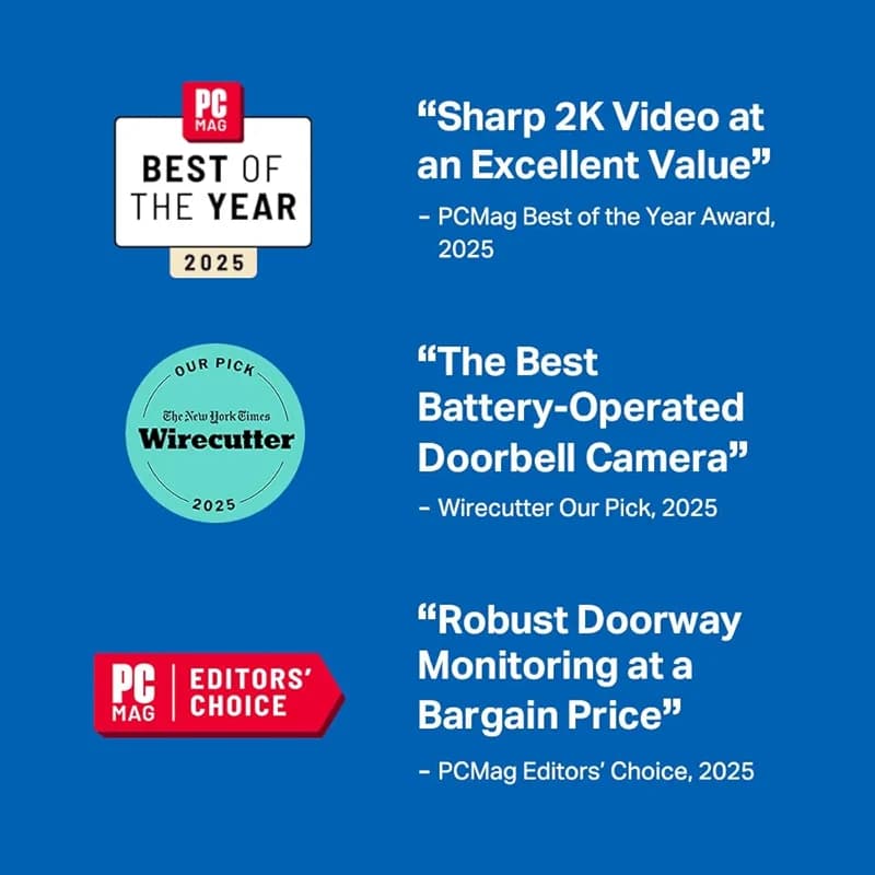Tapo 2K+ Wired or Battery Powered Smart Video Doorbell with Chime - 180° — image 4