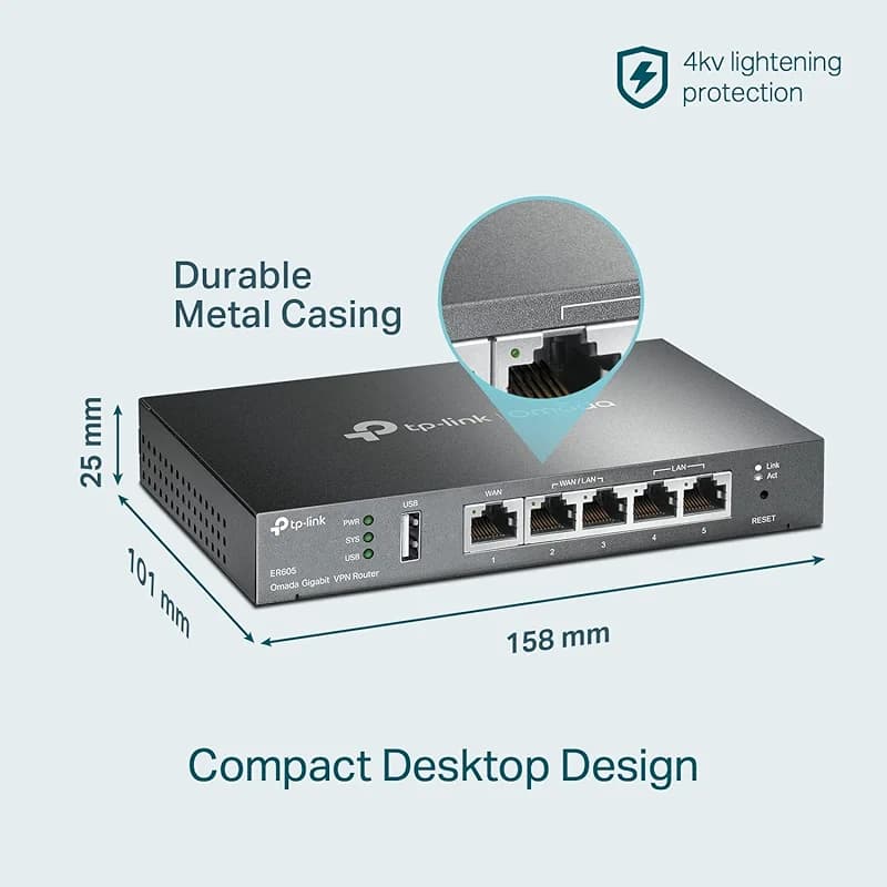 TP-Link ER605 V2 Wired Gigabit VPN Router — image 4
