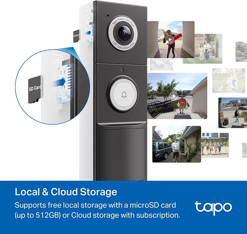 Tapo 2K+ Wired or Battery Powered Smart Video Doorbell with Chime - 180° — image 2