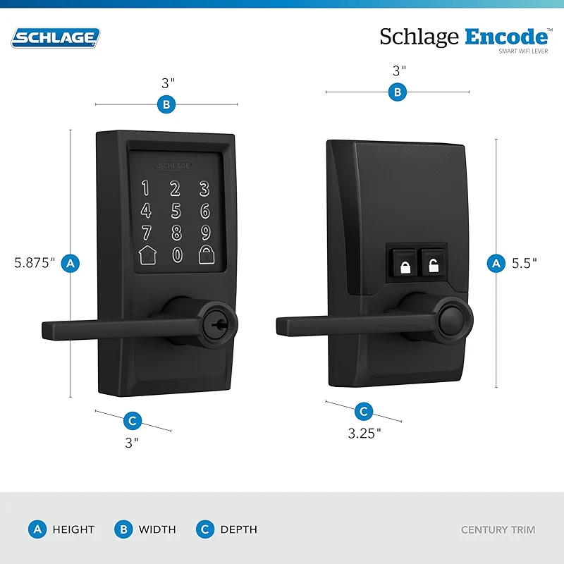 SCHLAGE Encode Smart Wi-Fi Lock with Lever Handle — image 4