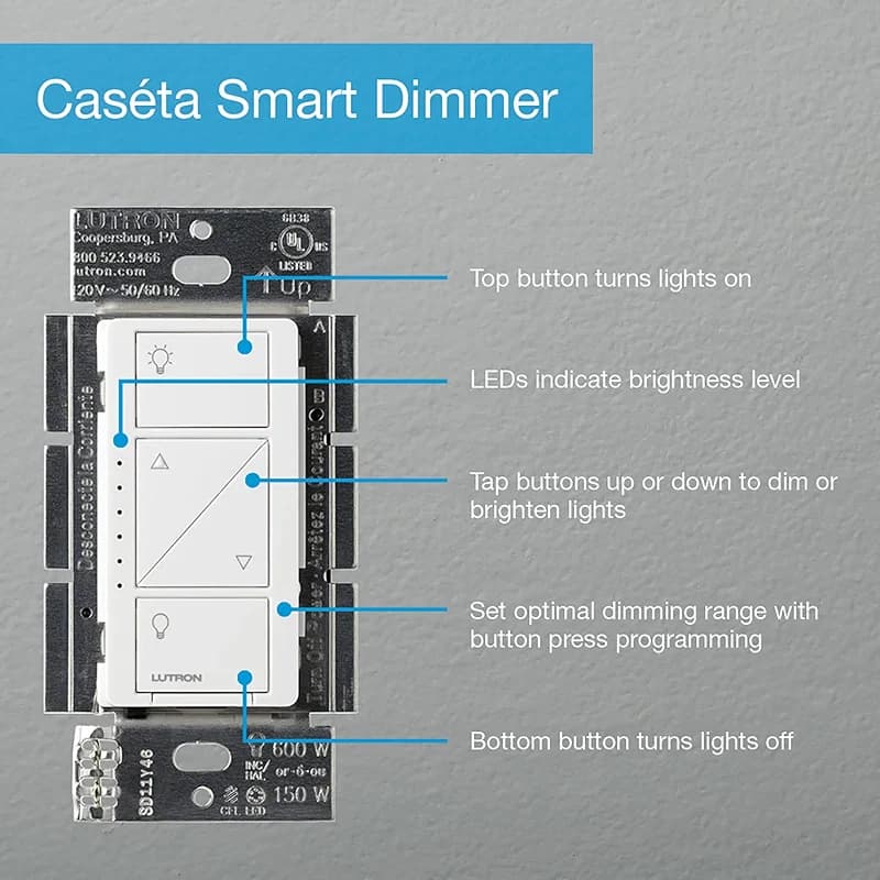 Lutron Caseta 3 Way Smart Dimmer Light Switch Kit — image 5