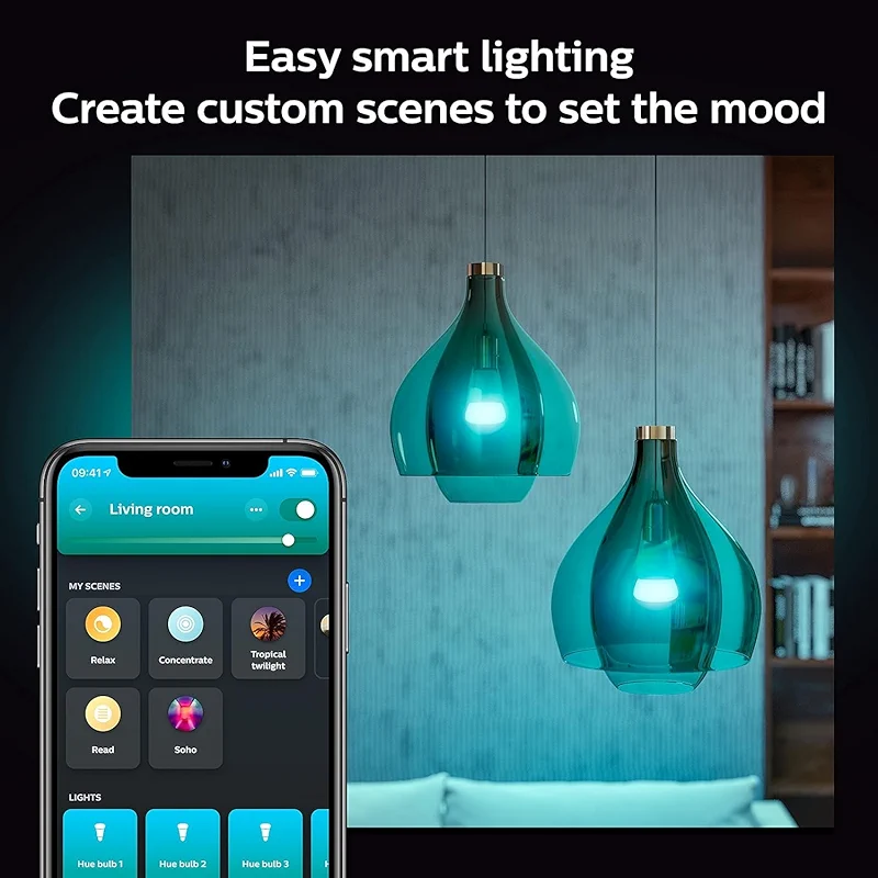 Philips Hue Smart Light Starter Kit - Includes (1) Bridge and (4) 75W A19 — image 4