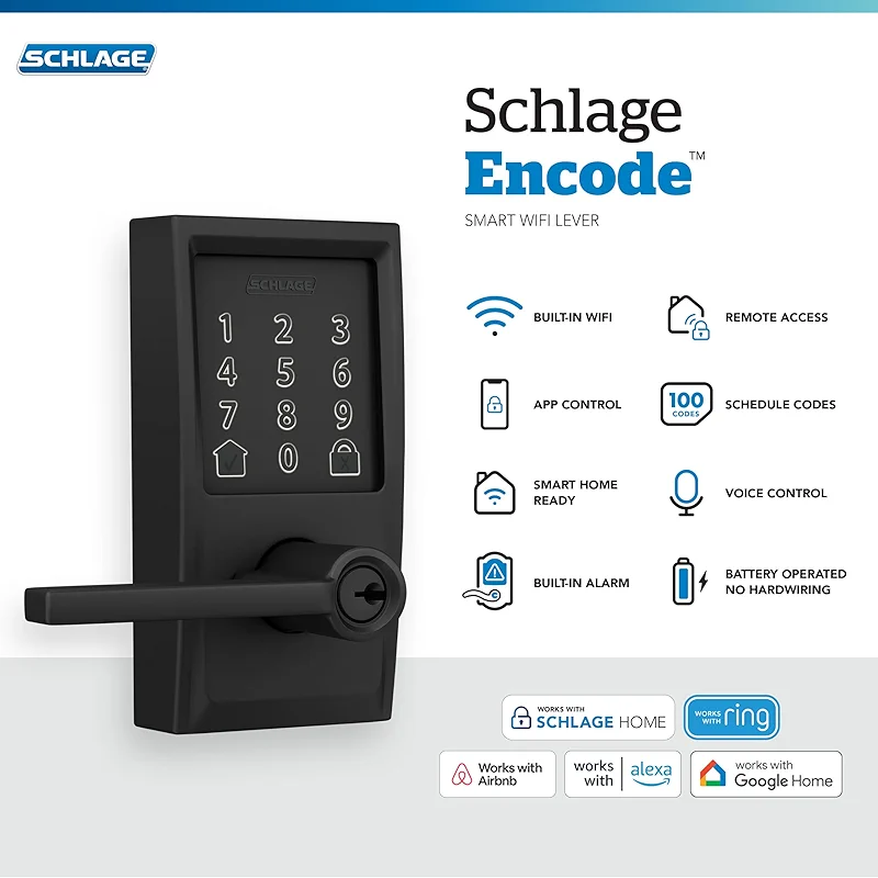 SCHLAGE Encode Smart Wi-Fi Lock with Lever Handle — image 3