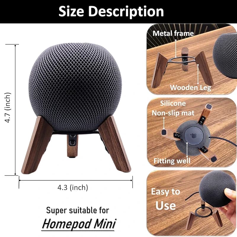 Real Wood Stand for Homepod mini(2020 Released) — image 3