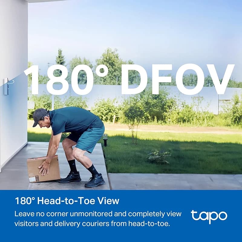 Tapo 2K+ Wired or Battery Powered Smart Video Doorbell with Chime - 180° — image 3