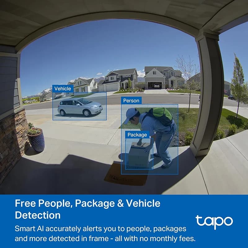 Tapo 2K+ Wired or Battery Powered Smart Video Doorbell with Chime - 180° — image 5