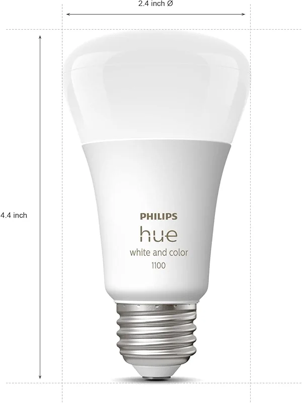 Philips Hue Smart Light Starter Kit - Includes (1) Bridge and (4) 75W A19